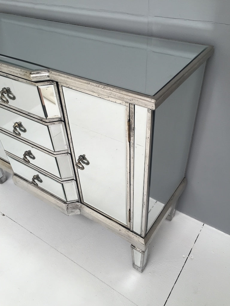Mirrored Sideboard » 4 Drawers 2 Cupboards