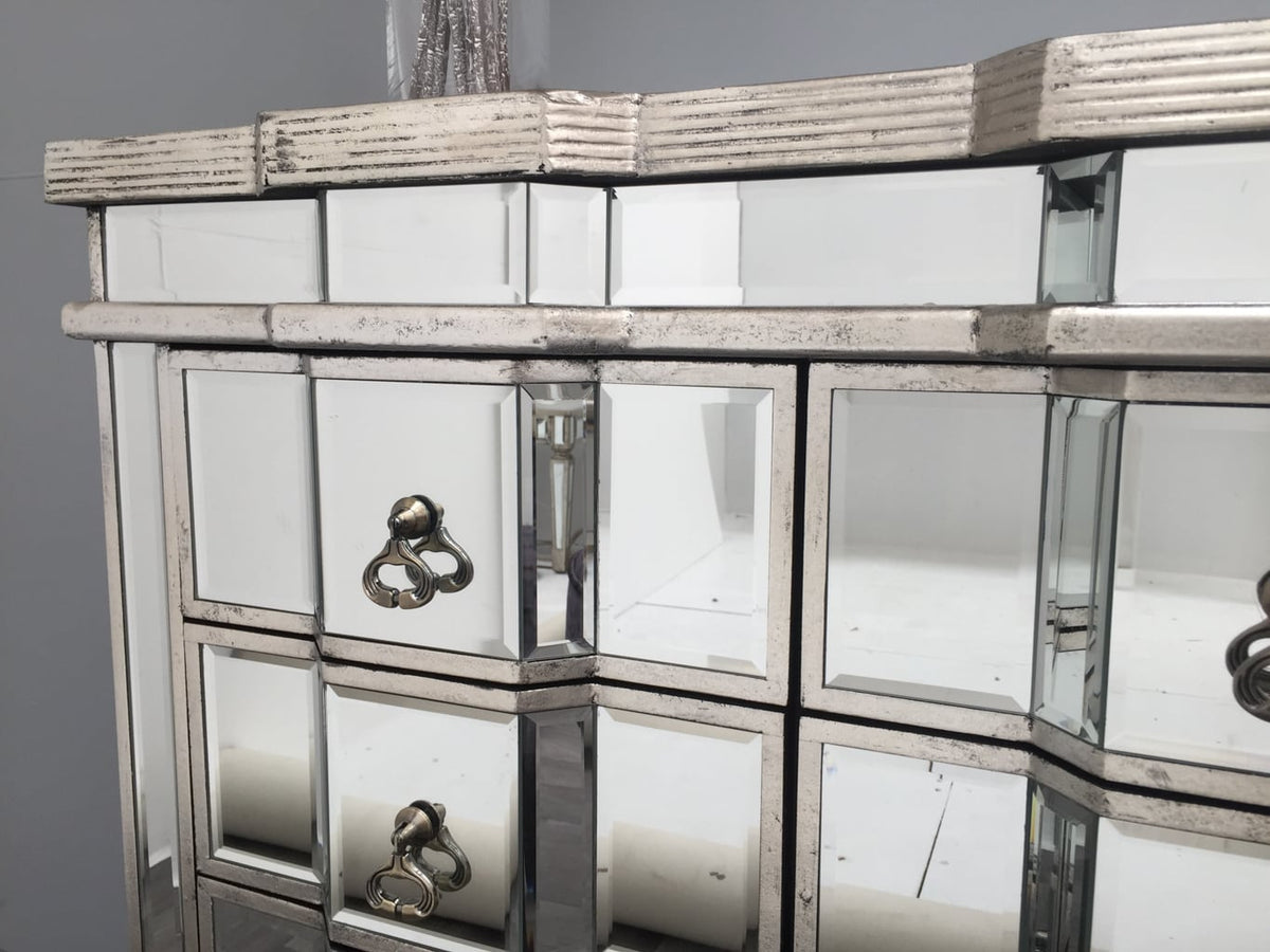 Mirrored Chest of Drawers » 6 Drawers Silver