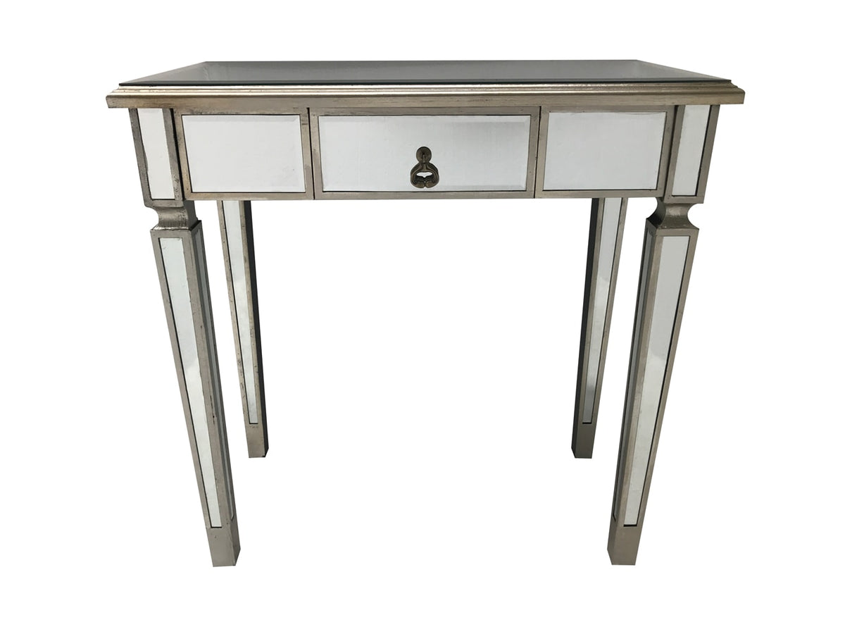 Silver Mirrored Console Table » One drawer