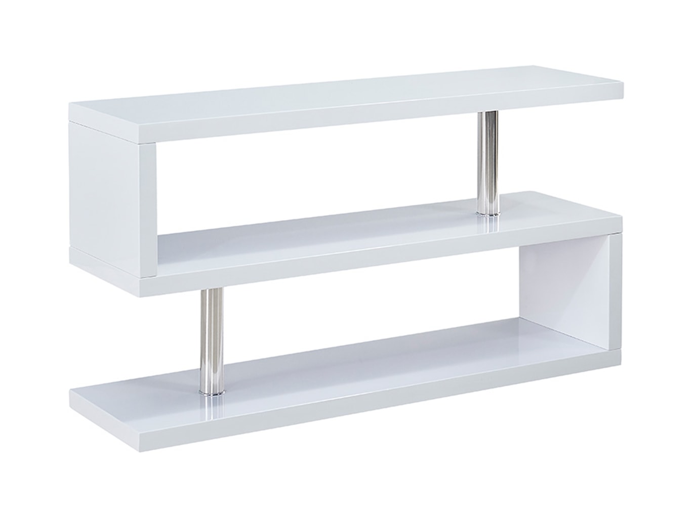 S-Shaped High Gloss White TV Stand