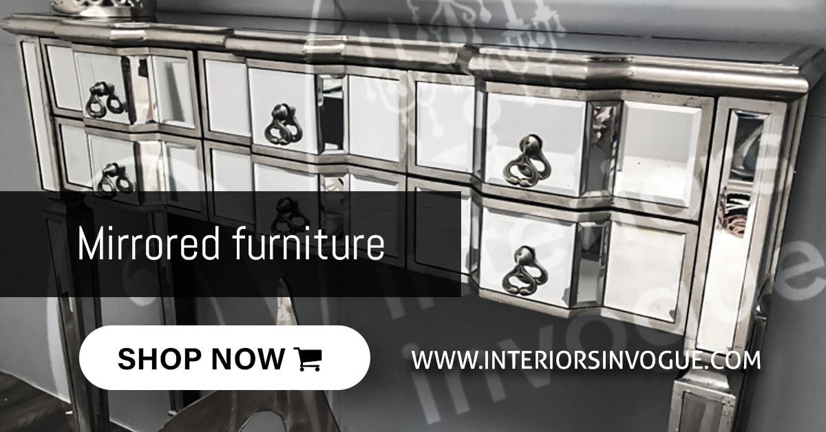 Mirrored furniture on sale by Interiors InVogue