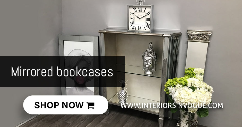 mirrored bookcases