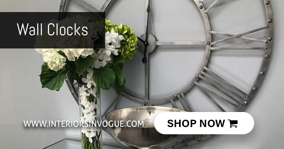 Oversized wall clocks by Interiors InVogue