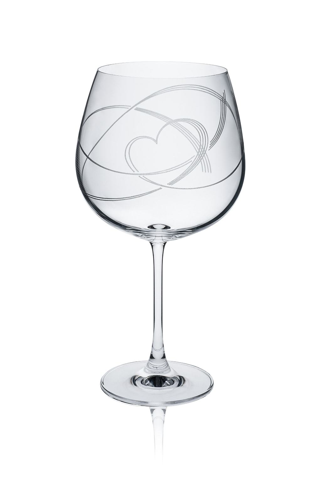 Swirl Heart Gin Glass - part of set of 6 drinking glasses