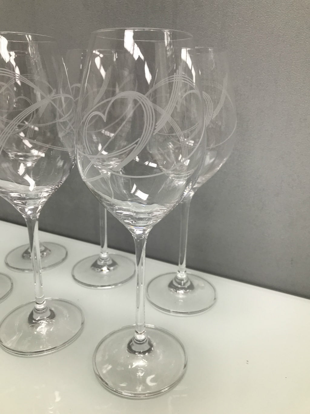 Swirl Heart Wine Glasses - Set of 6