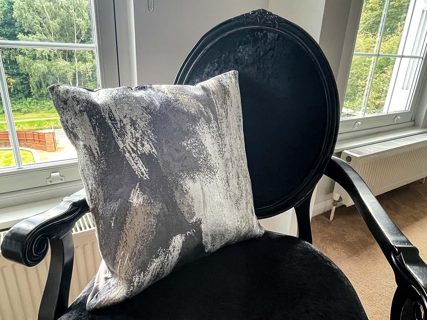 Silk Effect Silvery Grey Cushion 40x40cm