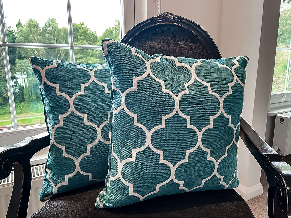Pair of Turquoise Square Cushions