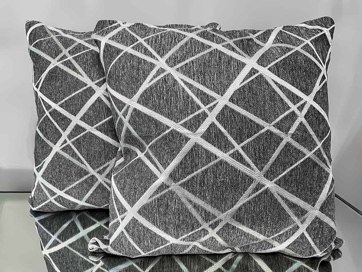 Pair of Grey and Silver Decorative Pillows