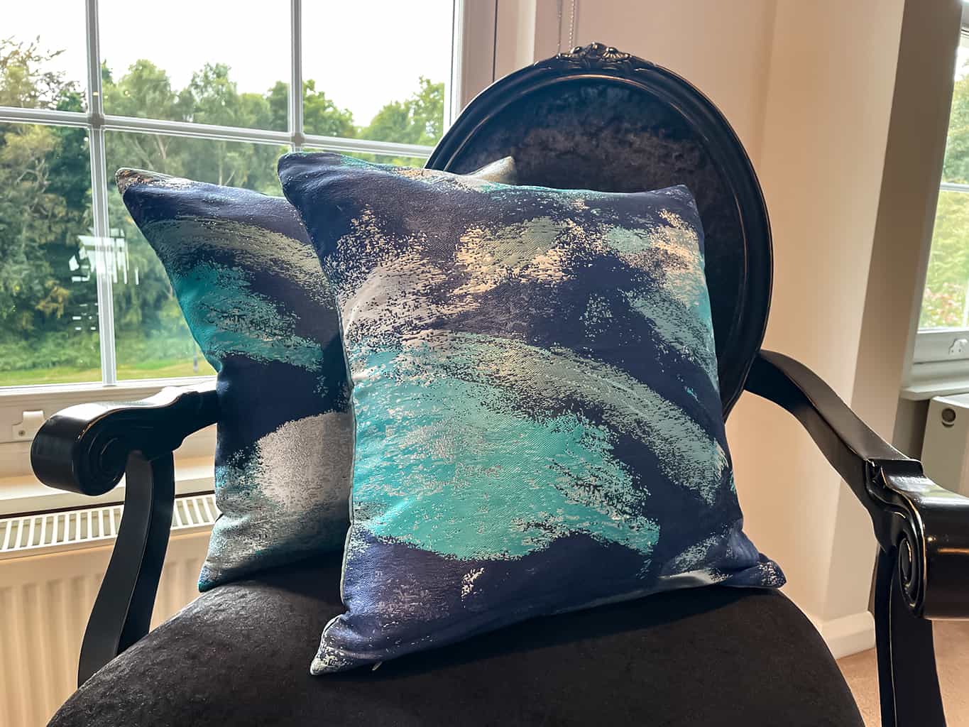 Turquise Silk Designer Cushion with Zipper