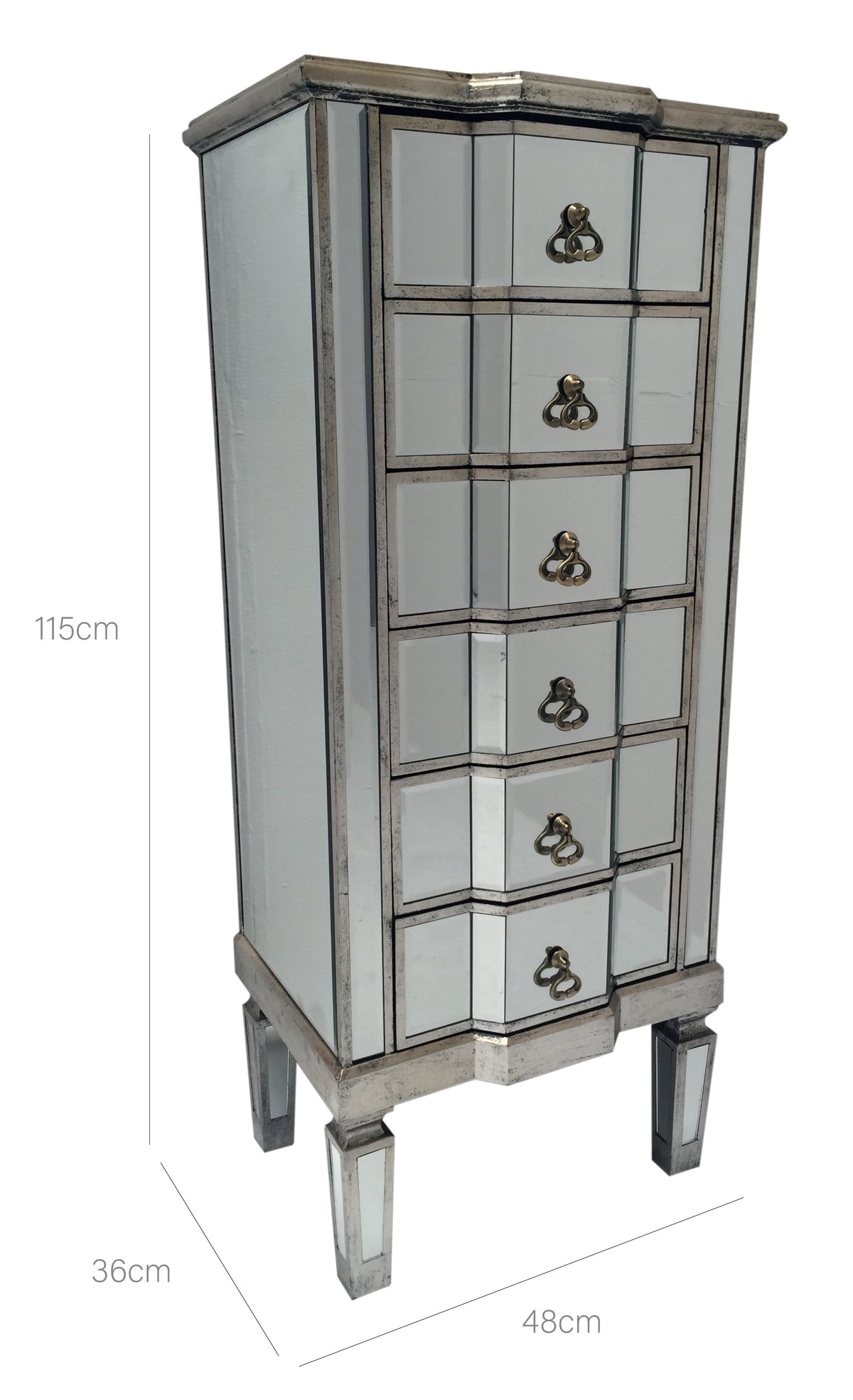 Mirrored Tallboy Chest of 6 Drawers » Shop