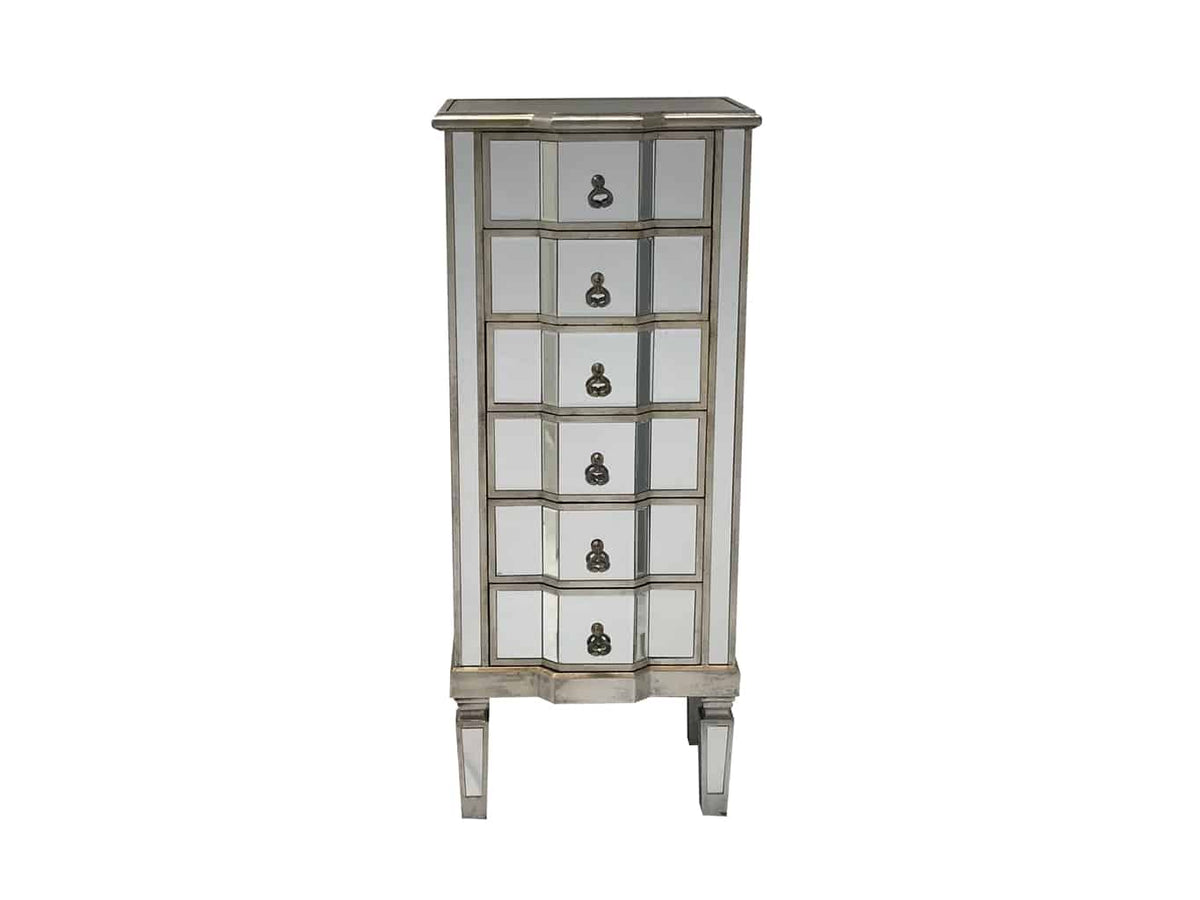 Mirrored Tallboy Chest of 6 Drawers » Shop