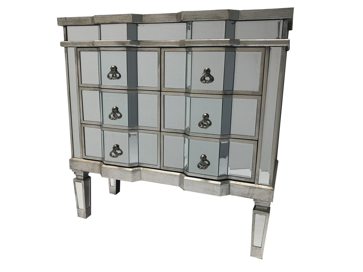 Mirrored Chest of Drawers » 6 Drawers Silver