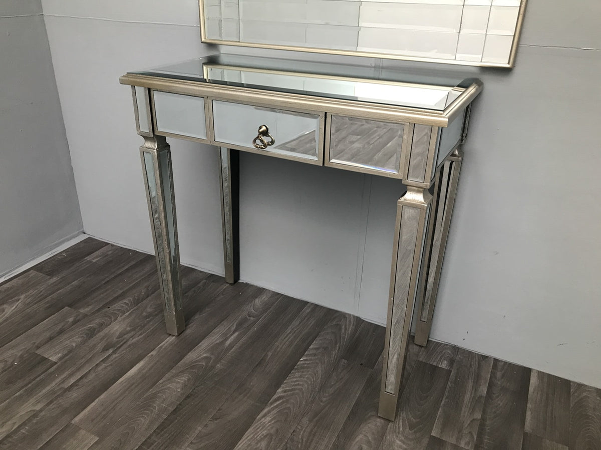 Silver Mirrored Console Table » One drawer