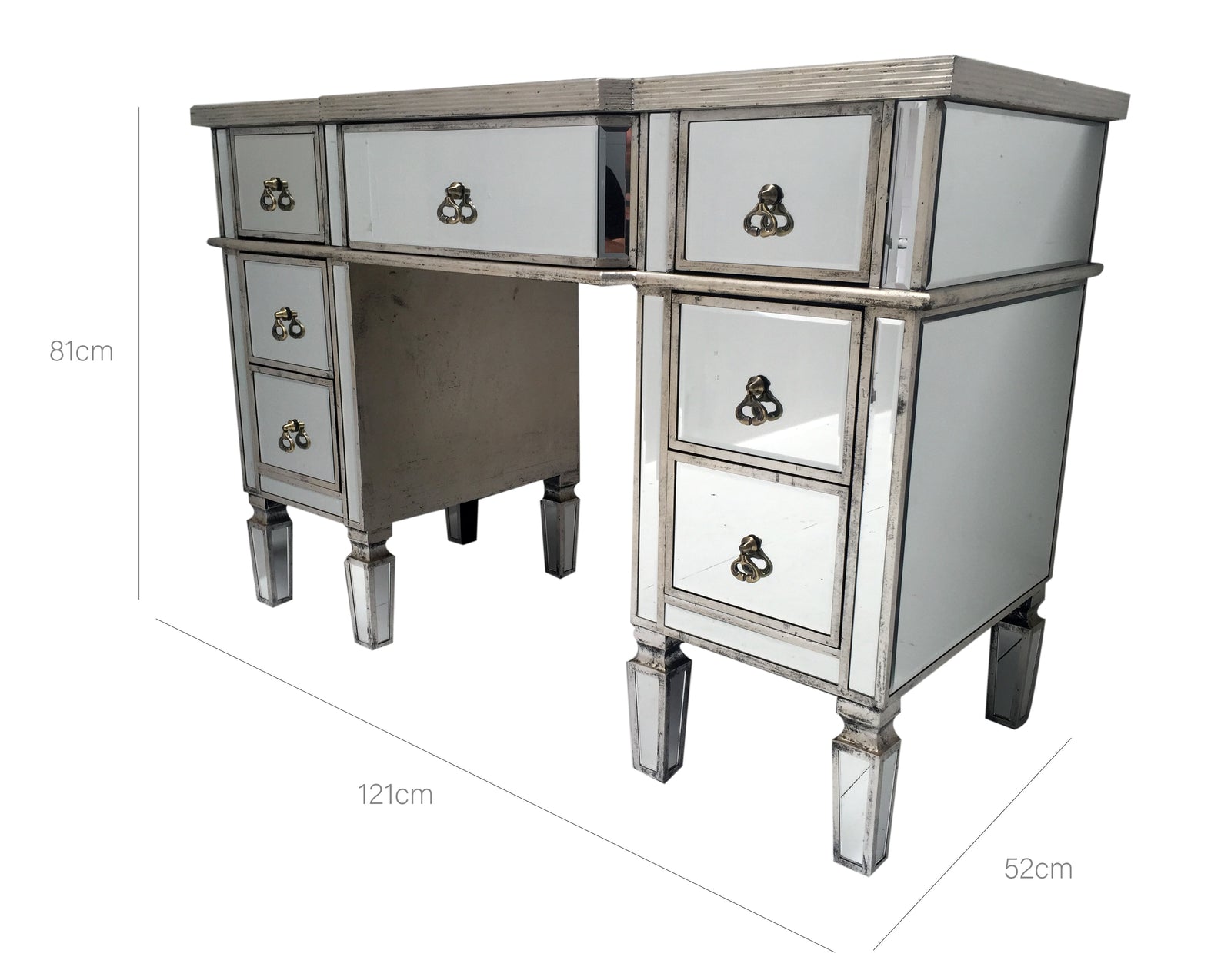 Mirrored dressing table with 7 drawers