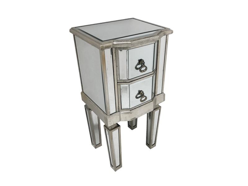 Charleston Mirrored Bedside Table with 2 Drawers