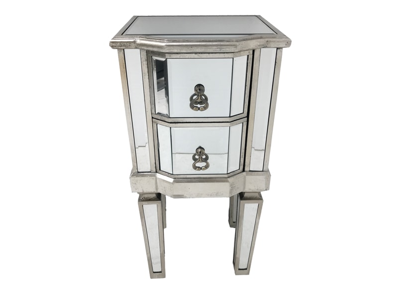 Charleston Mirrored Bedside Table with 2 Drawers