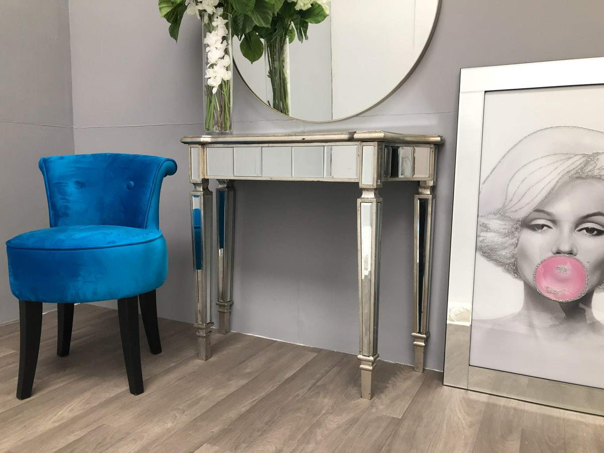 Slim Mirrored Side Table - Marbella Collection