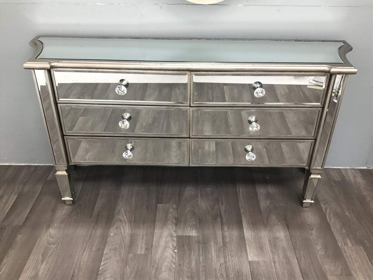 Mirrored Sideboard With 6 Drawers - Marbella Collection