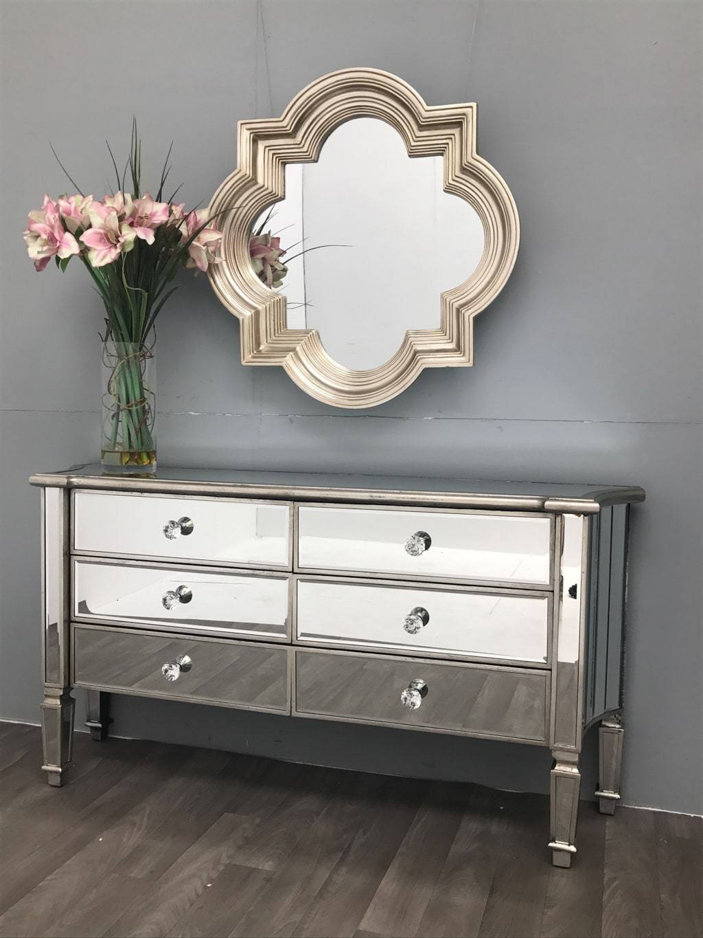 Mirrored Chest of 6 Drawers - Marbella Collection