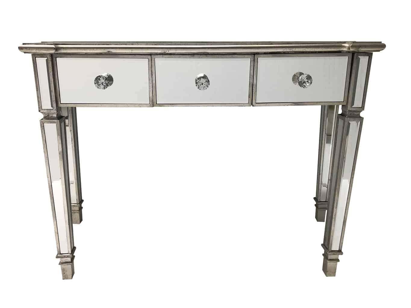Mirrored Console Table With 3 Drawers