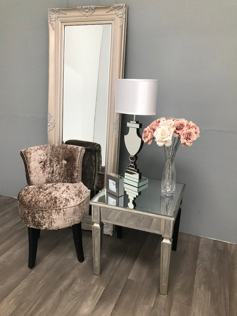 Silver mirrored side table