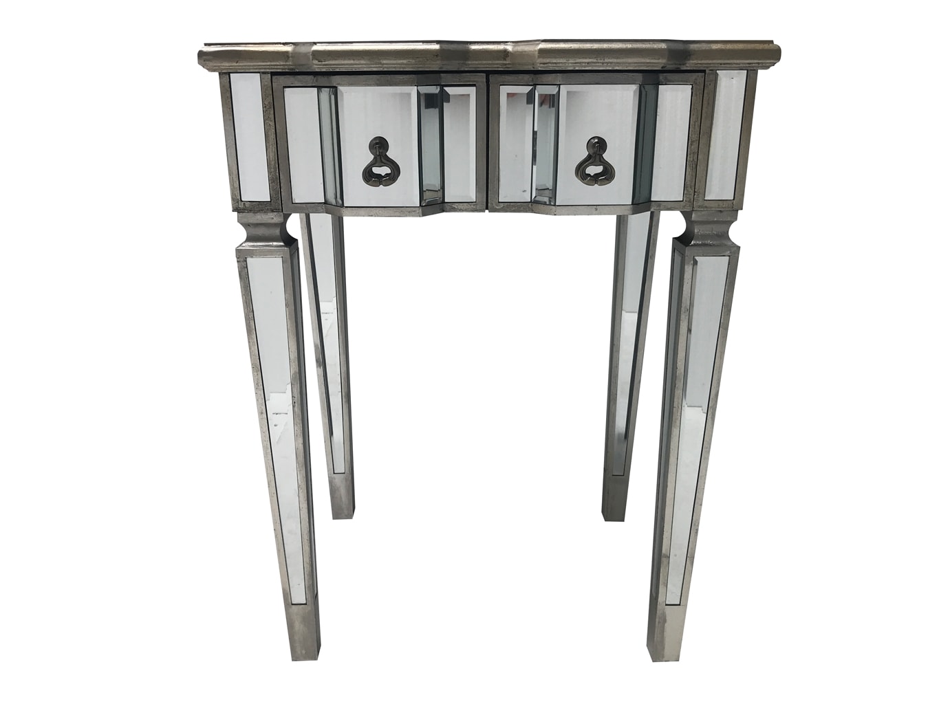 Charleston Console Table with Two Drawers and Unique Handles