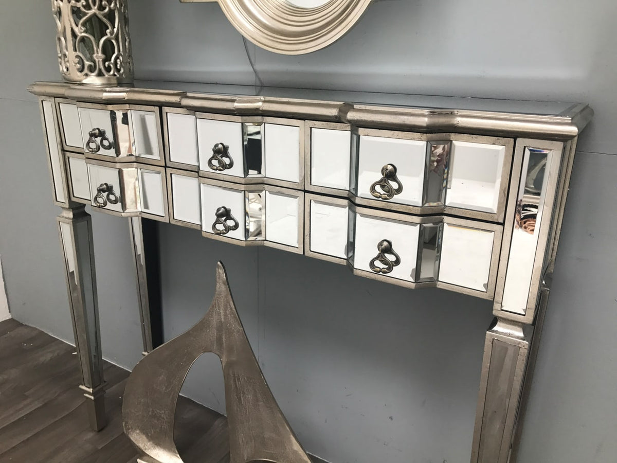 Mirrored Dressing Table with 6 Drawers - Charleston Collection
