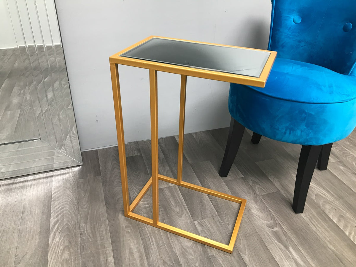 Sofa Side Table in Golden Colour Finish