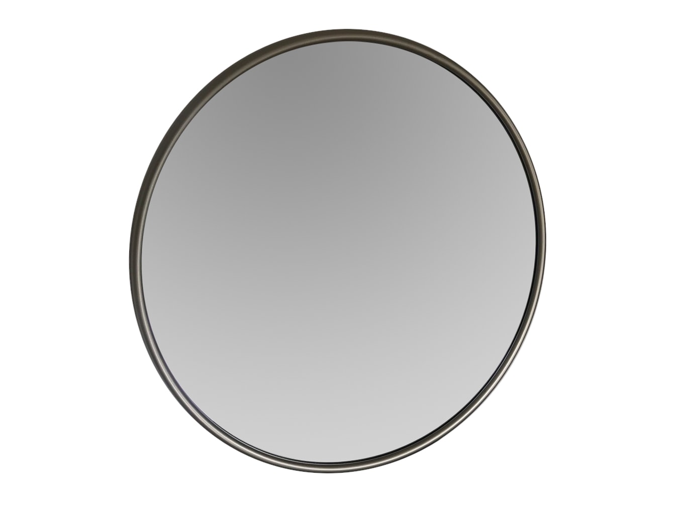 Round Silver Wall Mirror in Contemporary Frame