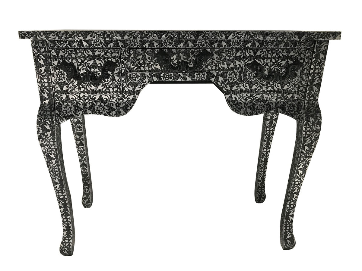 Black Repousse Dressing Table » Hammered Floral Design