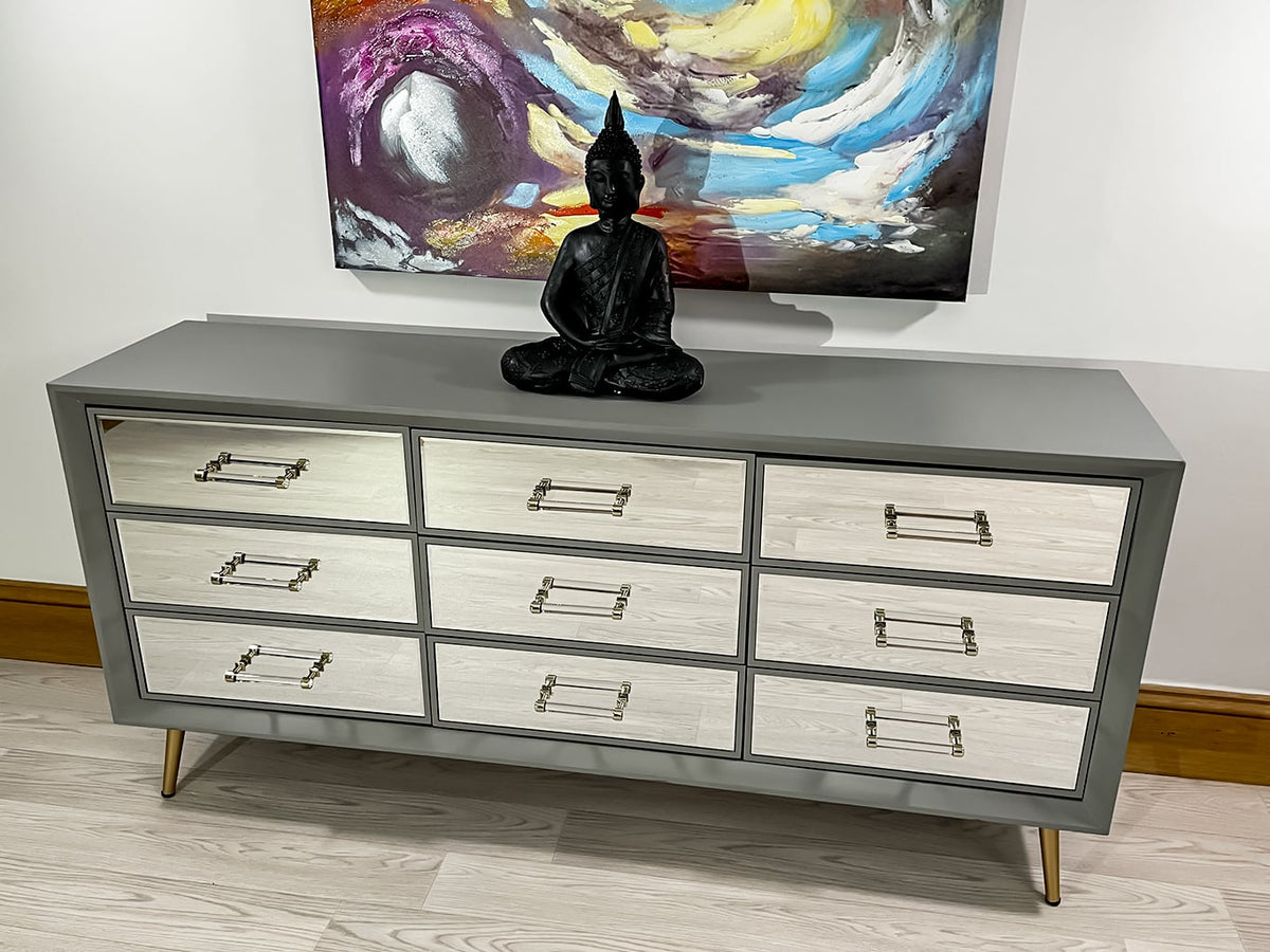 Carnaby Mirrored Sideboard in Grey