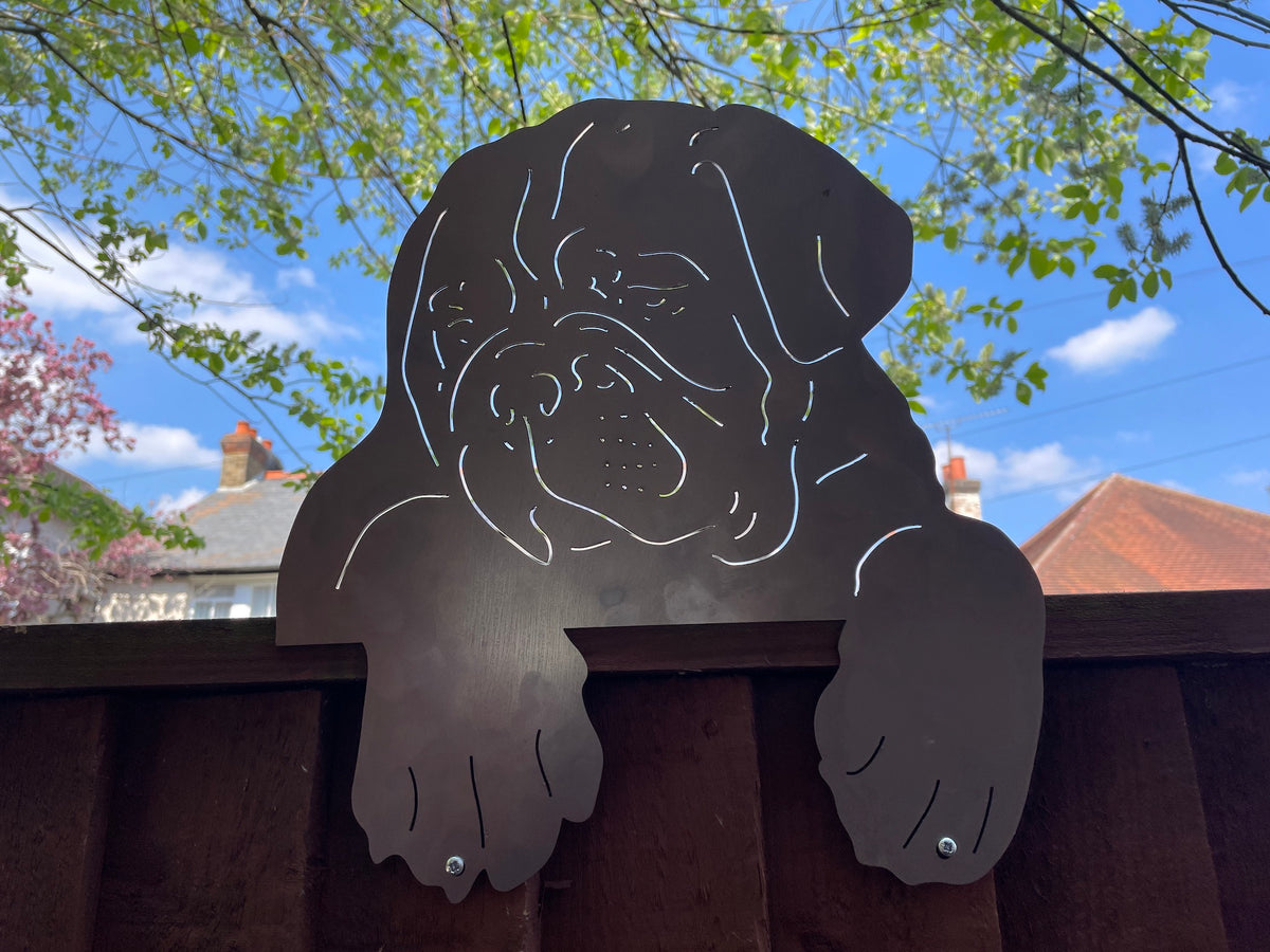 Metal Garden Dog on Fence &gt;&gt; Rustic Art