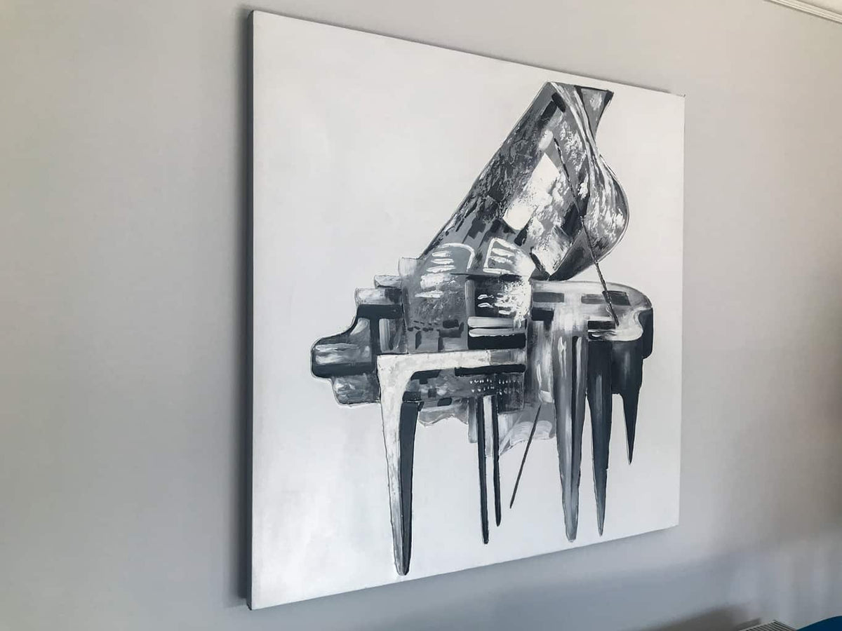 Grey Piano Wall Art on Canvas