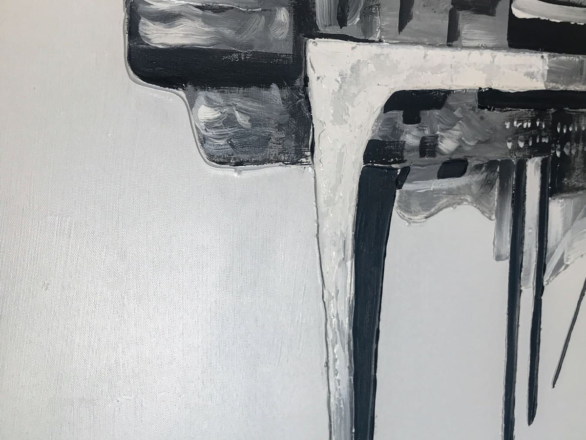 Abstract Grey Piano Wall Art on Canvas