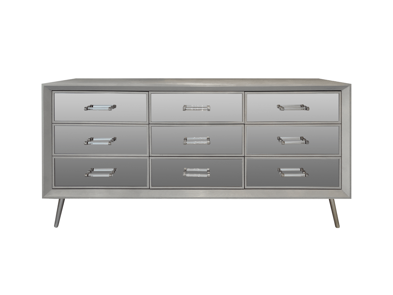 Carnaby Mid Century Sideboard in White and Silver