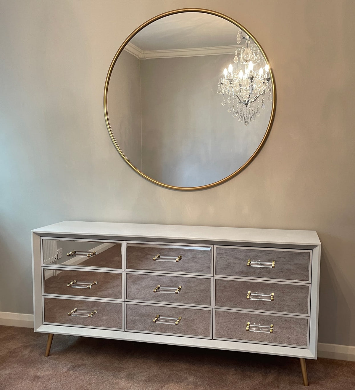 Mid Century Mirrored Chest of Drawers