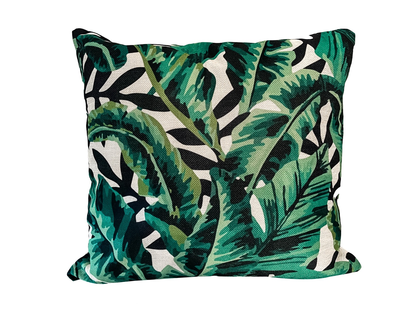 Printed Green Leaf Cushion