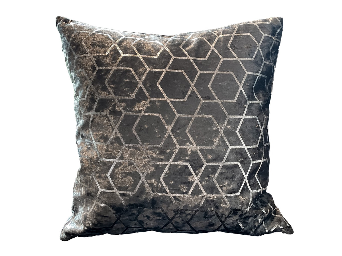 Grey and Silver Velour Cushion