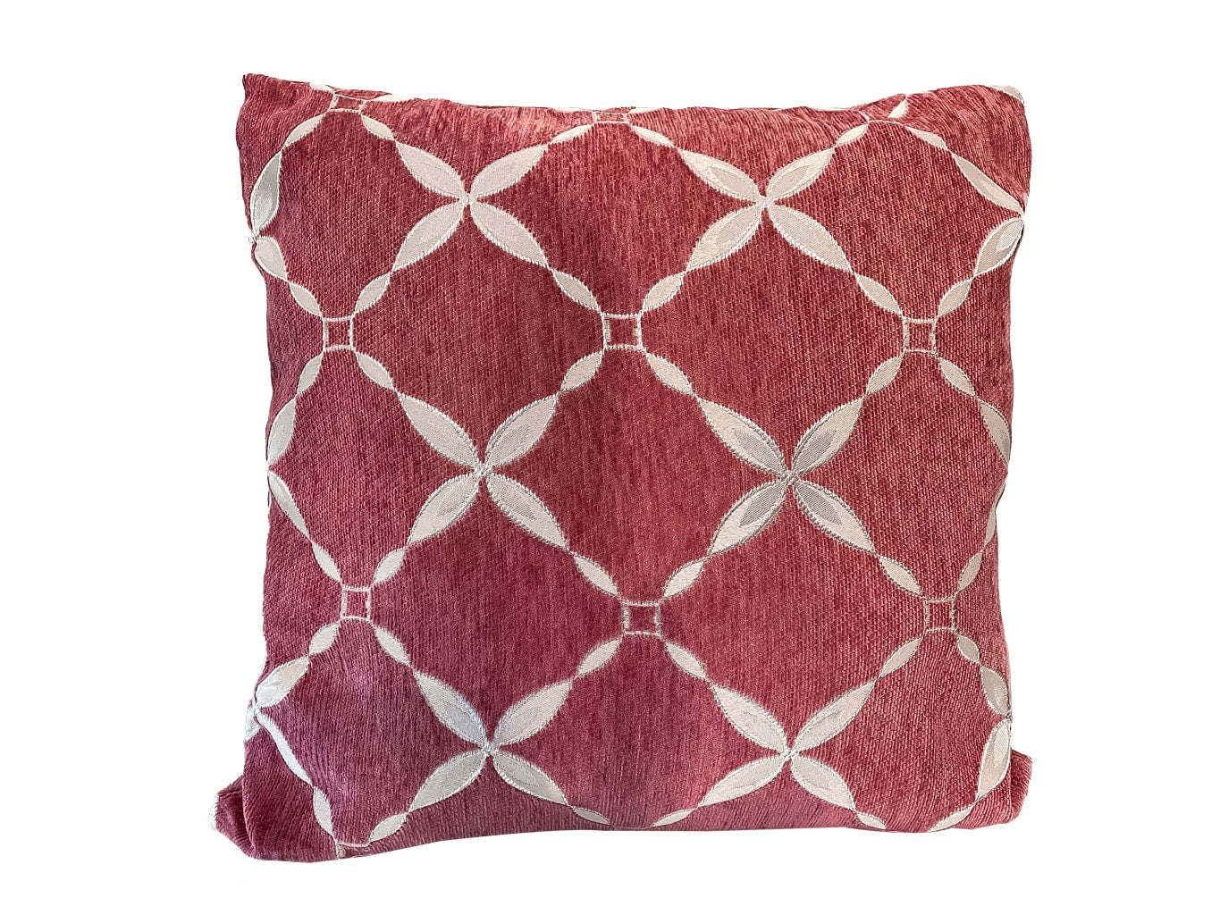 Pink Cushion with Cream Pattern