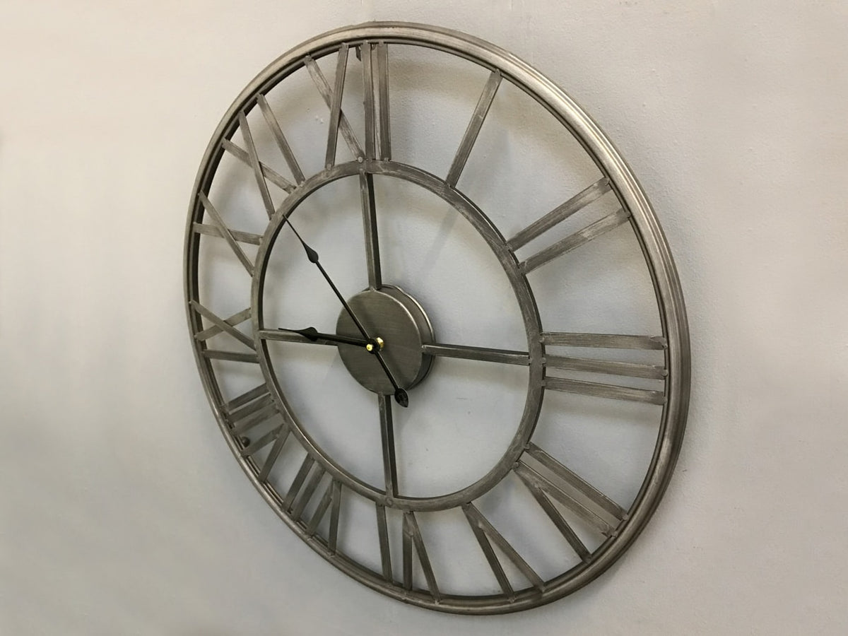 Roman Metal Skeleton Wall Clock 60cm diameter
