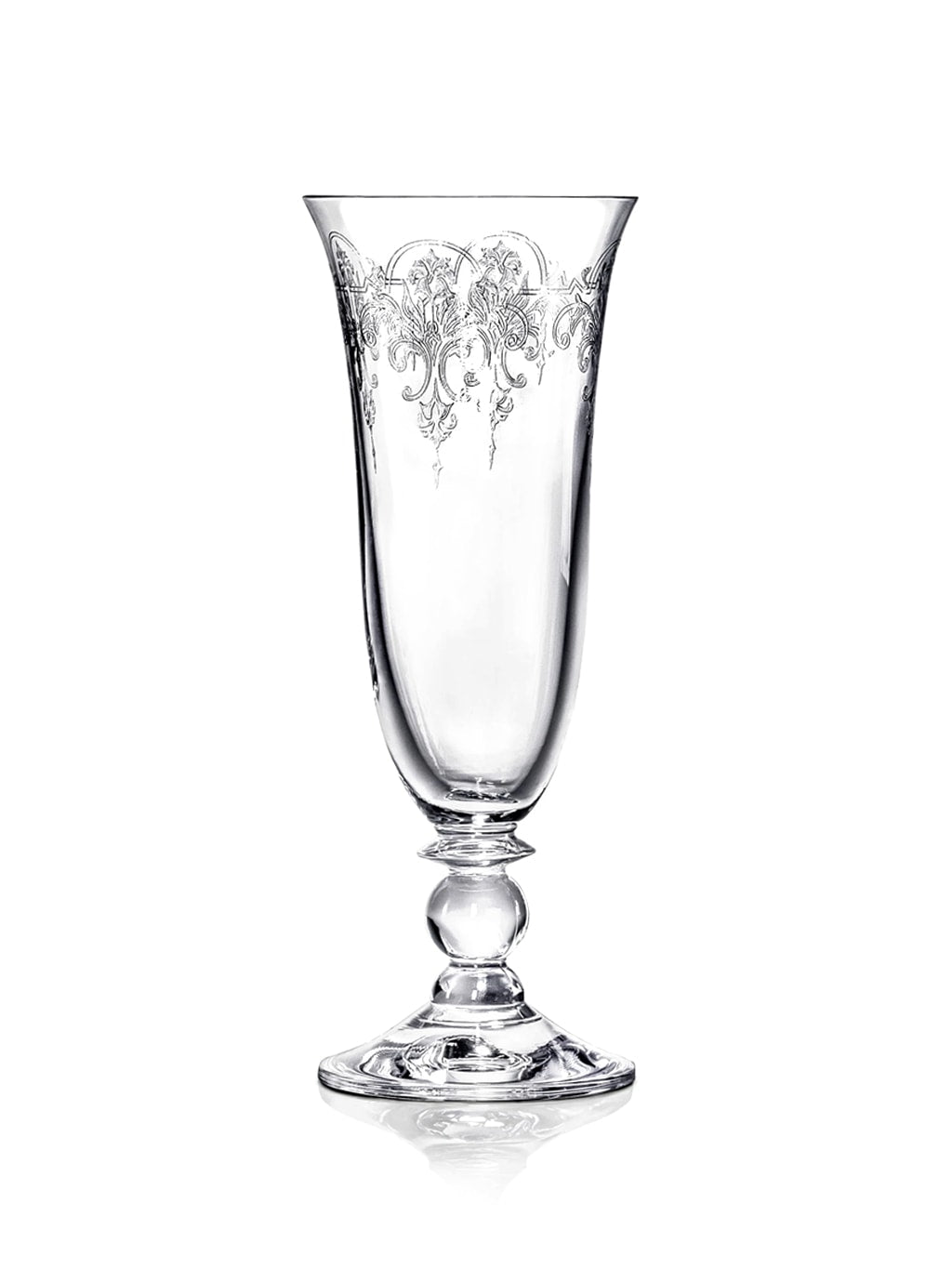 Piano Wine Flute, engraved at the top o the bowl. Part of 6-pieces set.