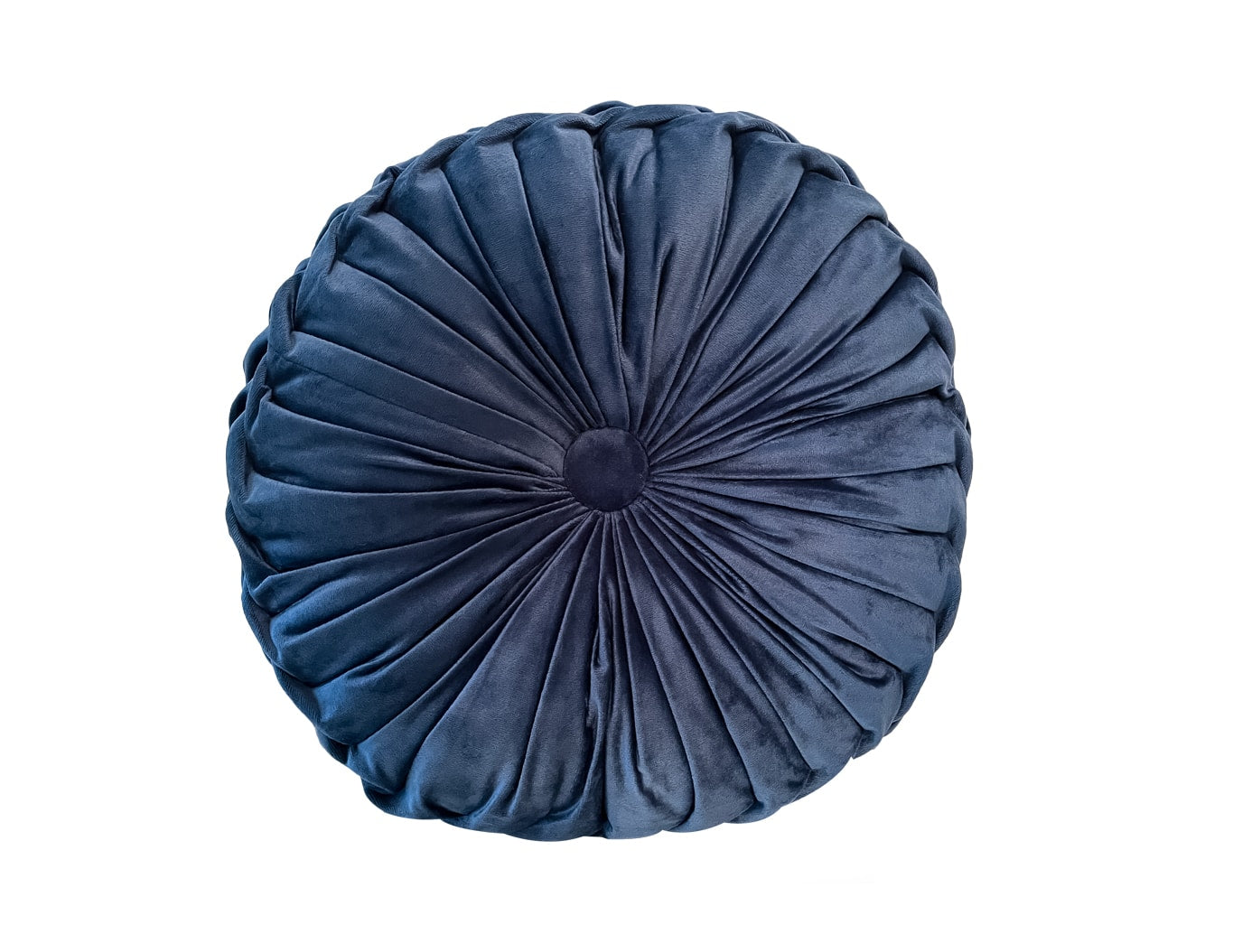 Navy Round Seat Velvet Cushion