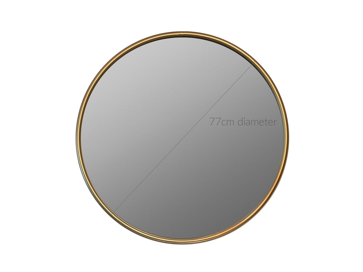 Round Metal Gold Wall Mirror