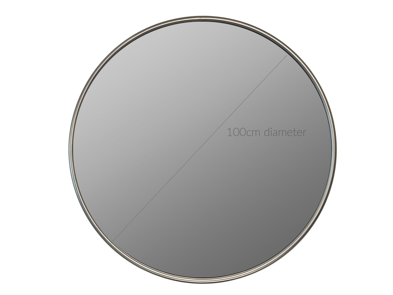 Round silver metal mirror