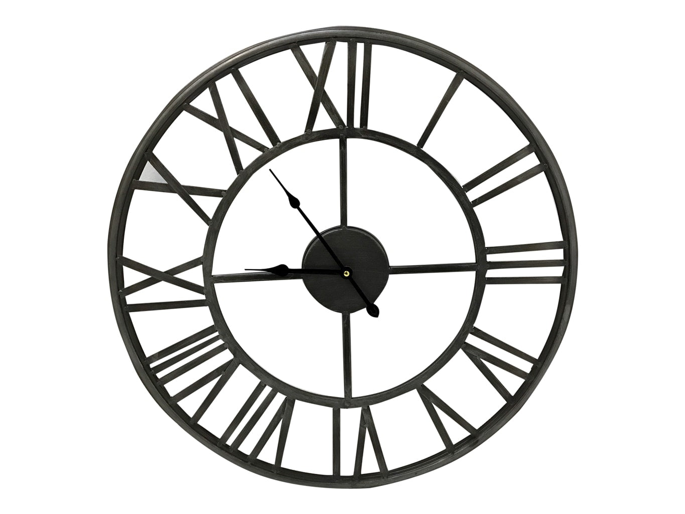 Roman Silver Metal Skeleton Wall Clock