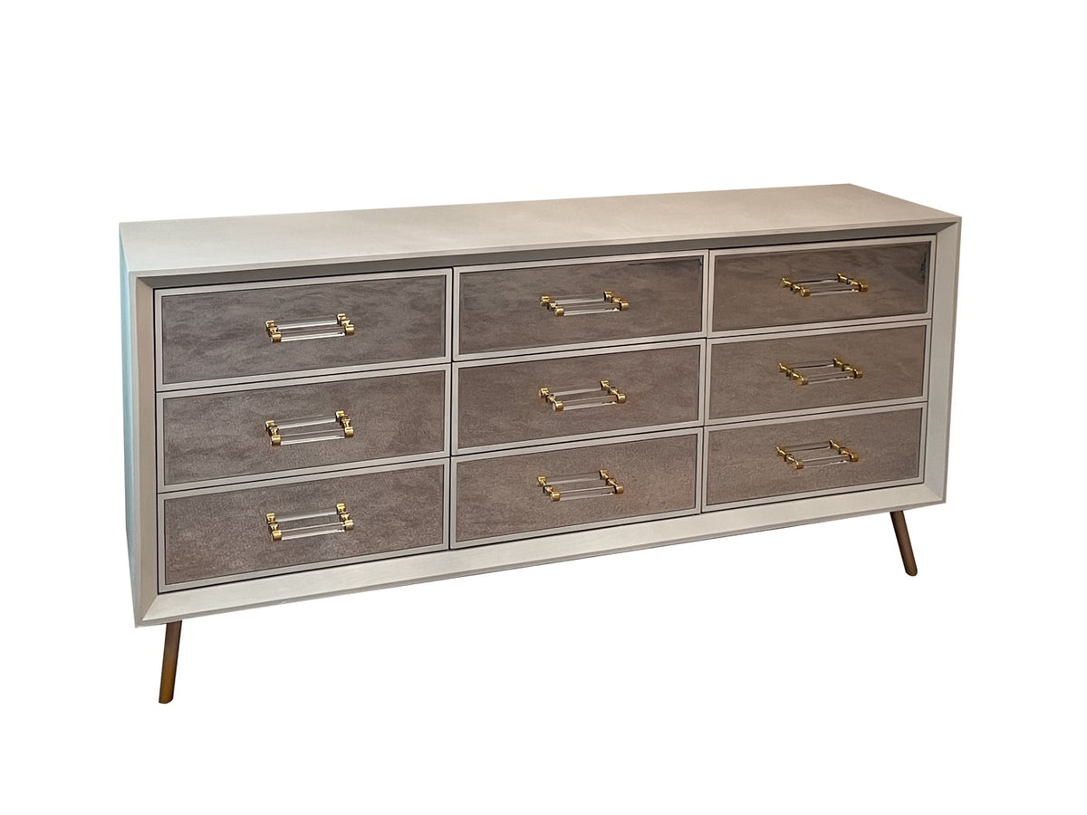 White Carnaby White Mirrored Sideboard with Drawers and Cuboards